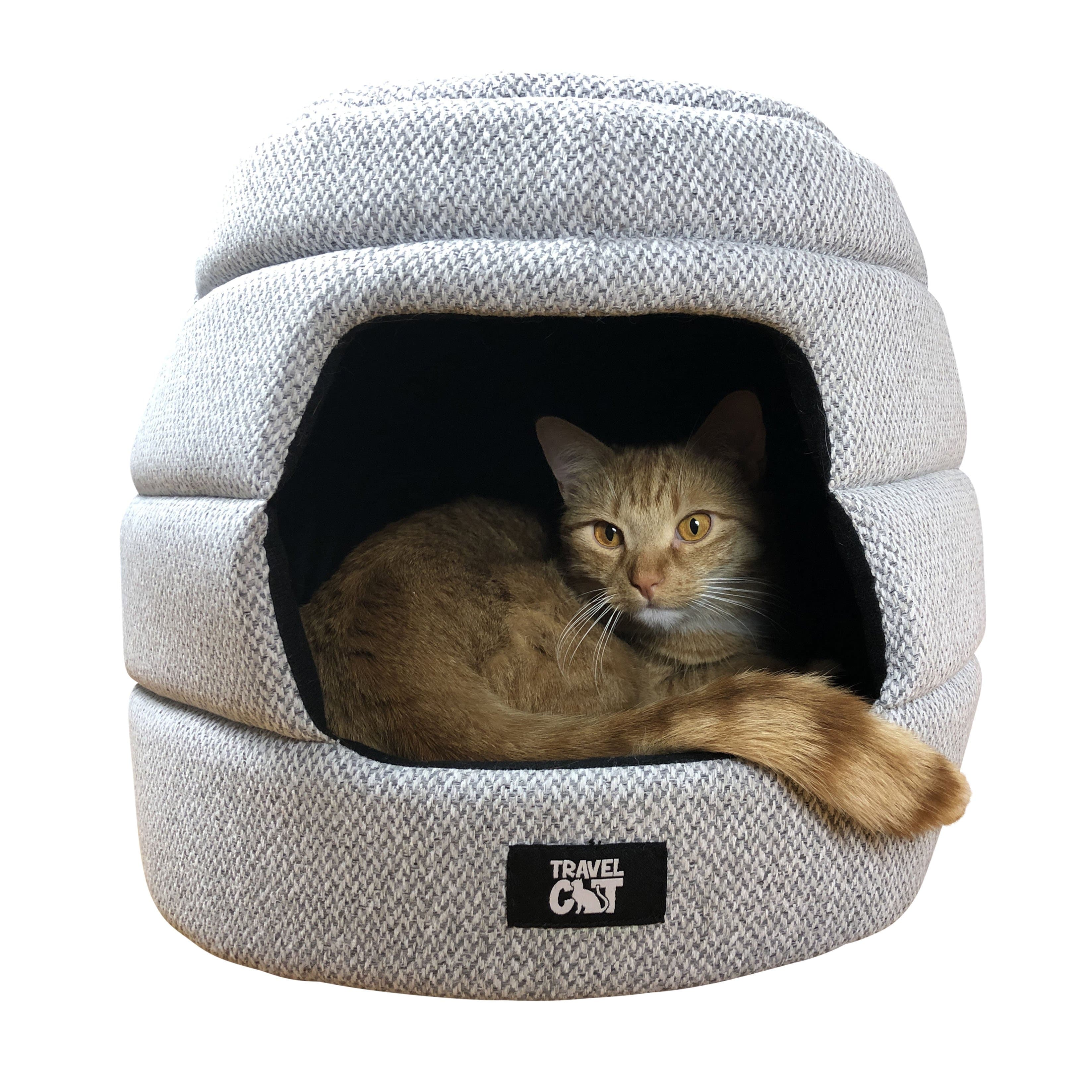 "The Meowbile Home" Convertible Cat Bed & Cave