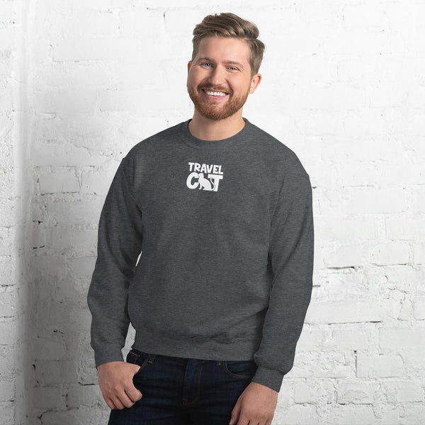 Travel Cat Unisex Sweatshirt - Dark Heather