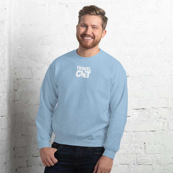 Travel Cat Unisex Sweatshirt - Light Blue