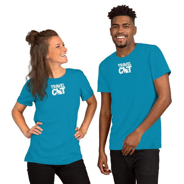 Travel Cat Short-Sleeve Unisex T-Shirt - Turquoise