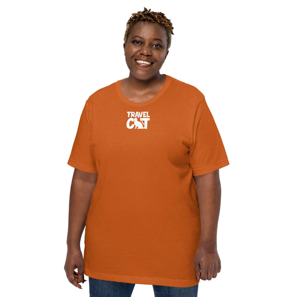 Travel Cat Unisex T-shirt - Bella + Canvas - Up to 5XL - Autumn