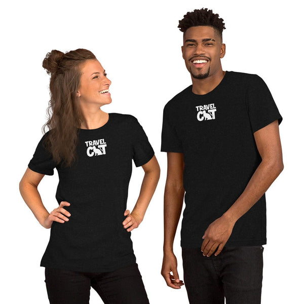 Travel Cat Colors Short-Sleeve Unisex T-Shirt - Black Heather