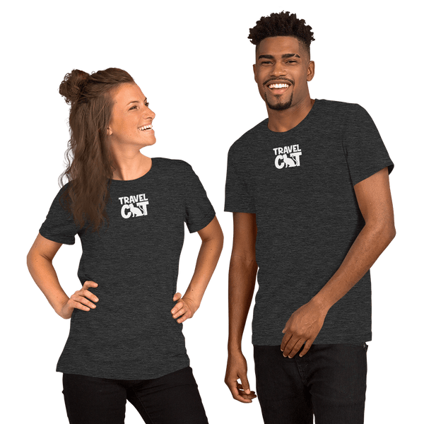 Travel Cat Colors Short-Sleeve Unisex T-Shirt - Dark Grey Heather