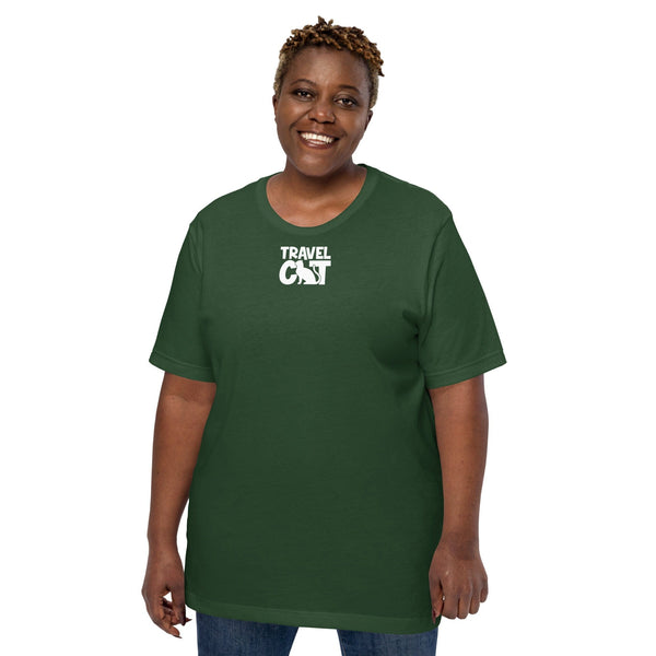 Travel Cat Unisex T-shirt - Bella + Canvas - Up to 5XL - Forest