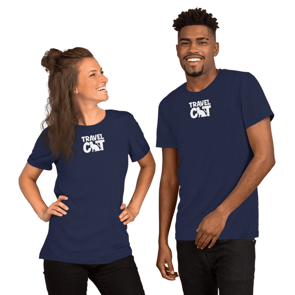 Travel Cat Short-Sleeve Unisex T-Shirt - Navy