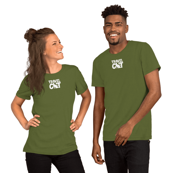 Travel Cat Colors Short-Sleeve Unisex T-Shirt - Olive