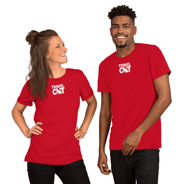 Travel Cat Colors Short-Sleeve Unisex T-Shirt - Red