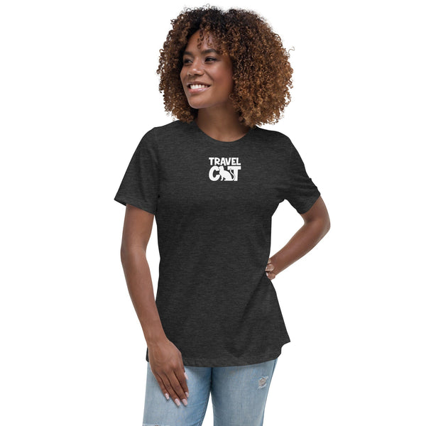 Travel Cat Women's Relaxed T-Shirt - Dark Grey Heather